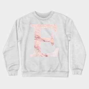 The Letter E Pink Marble Metallic Crewneck Sweatshirt